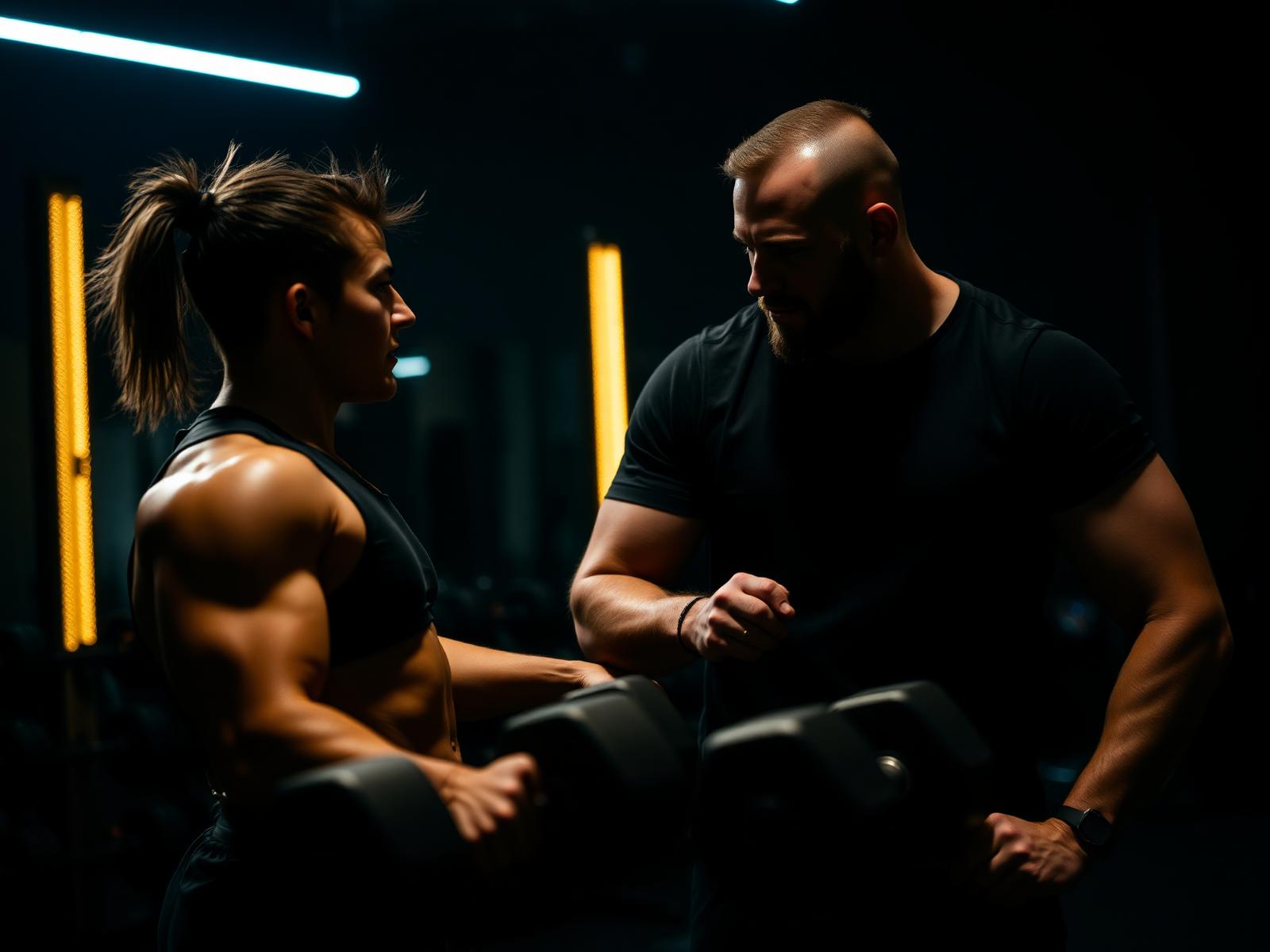 Personal trainer coacht een klant